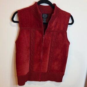 VintageDesigners Originals Red Suede Patchwork Vest
